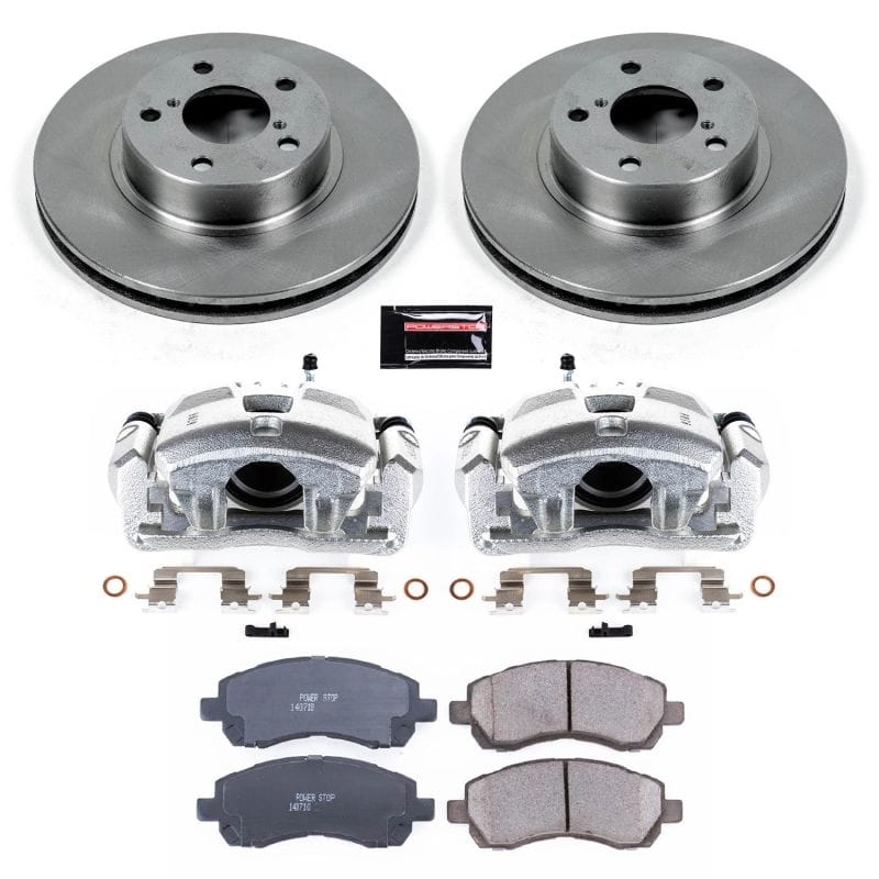 PowerStop — OE Stock Replacement Low-Dust Ceramic Brake Pad, Rotor and Caliper Kit