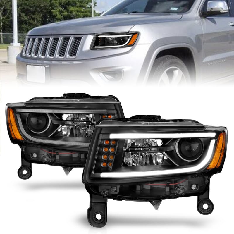 ANZO — ANZO 2014-2015 Jeep Grand Cherokee Projector Headlights w/ Plank Style Design Black
Head Light Set
HdLtSet