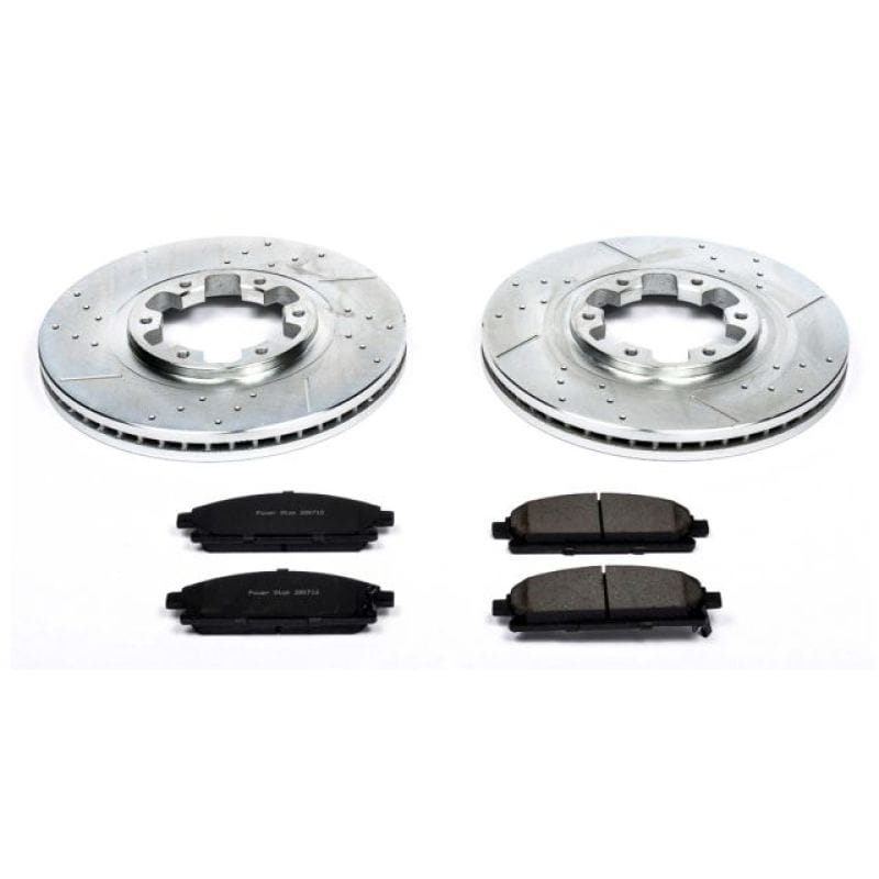PowerStop — Z23 Daily Driver Carbon-Fiber Ceramic Brake Pad and Drilled & Slotted Rotor Kit