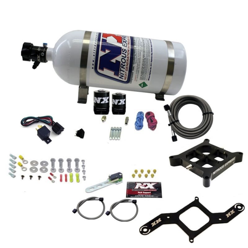 Nitrous Express — 4150 SINGLE ENTRY CROSSBAR PLATE SYSTEM, RNC (250-750HP) W/10LB BOTTLE
Nitrous Oxide Injection System Kit
