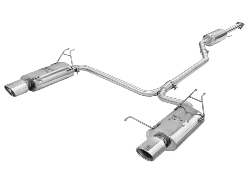 aFe — Takeda 2-1/4 IN to 2 IN 304 Stainless Steel Cat-Back Exhaust w/Polished Tips