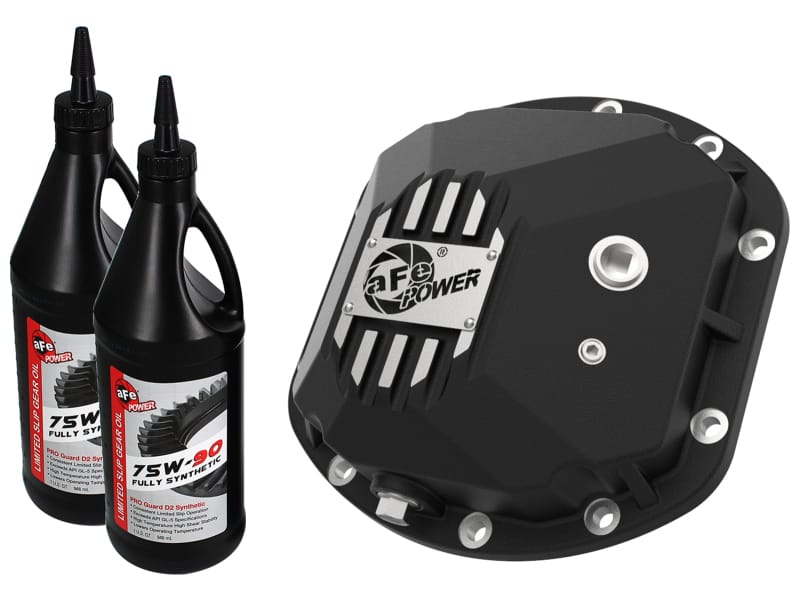 aFe — Pro Series Front Differential Cover Black w/ Machined Fins & Gear Oil