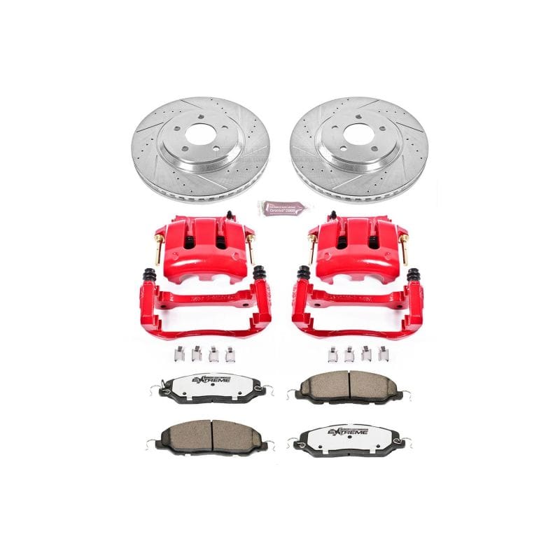 PowerStop — Z26 Street Performance Ceramic Brake Pad, Drilled Slotted Rotor, and Caliper Kit