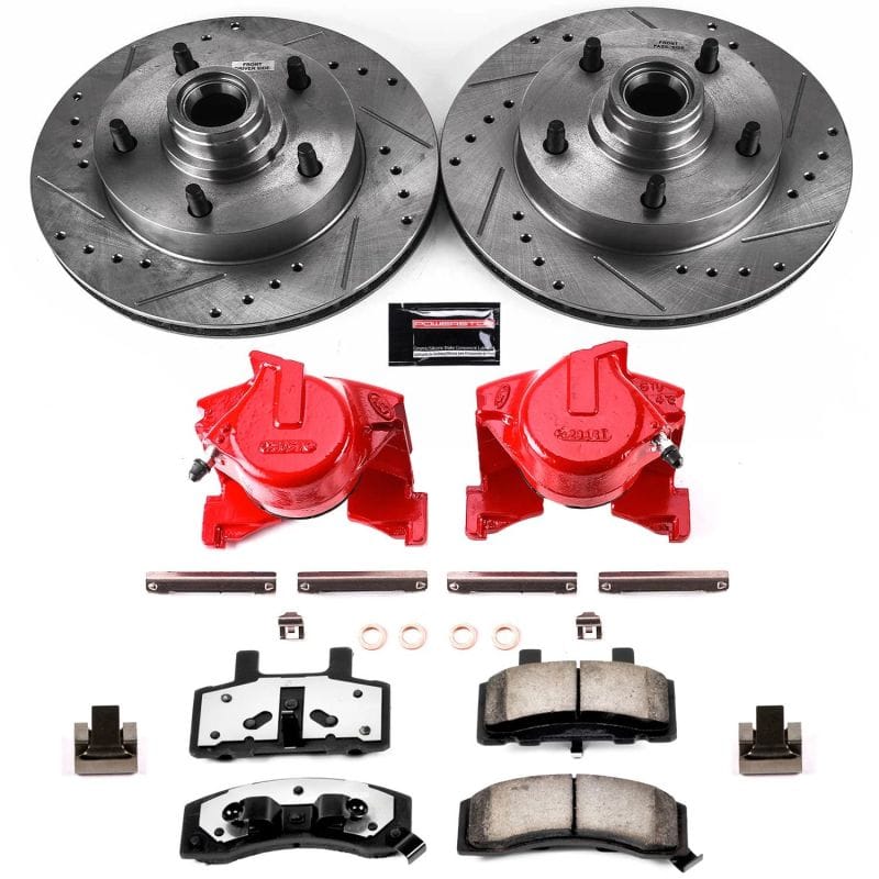 PowerStop — Z36 Truck and SUV Ceramic Brake Pad, Drilled & Slotted Rotor, and Caliper Kit