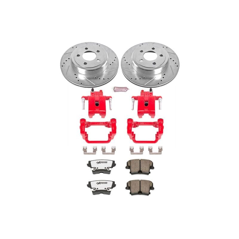PowerStop — Z26 Street Performance Ceramic Brake Pad, Drilled Slotted Rotor, and Caliper Kit