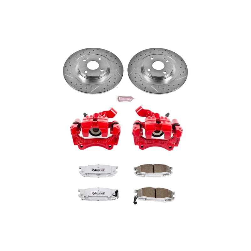 PowerStop — Z26 Street Performance Ceramic Brake Pad, Drilled Slotted Rotor, and Caliper Kit