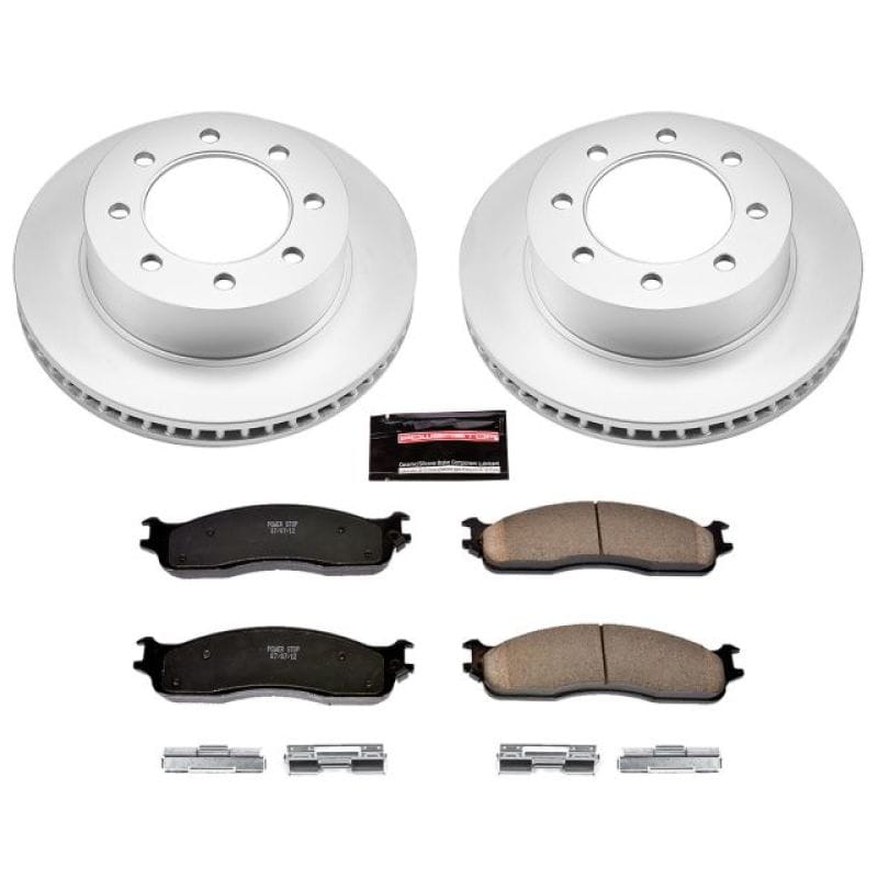 PowerStop — Genuine Geomet Coated Rotor and Low-Dust Ceramic Brake Pad Kit