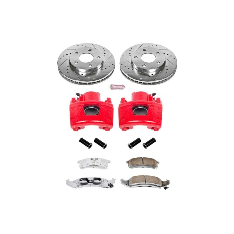 PowerStop — Z26 Street Performance Ceramic Brake Pad, Drilled Slotted Rotor, and Caliper Kit