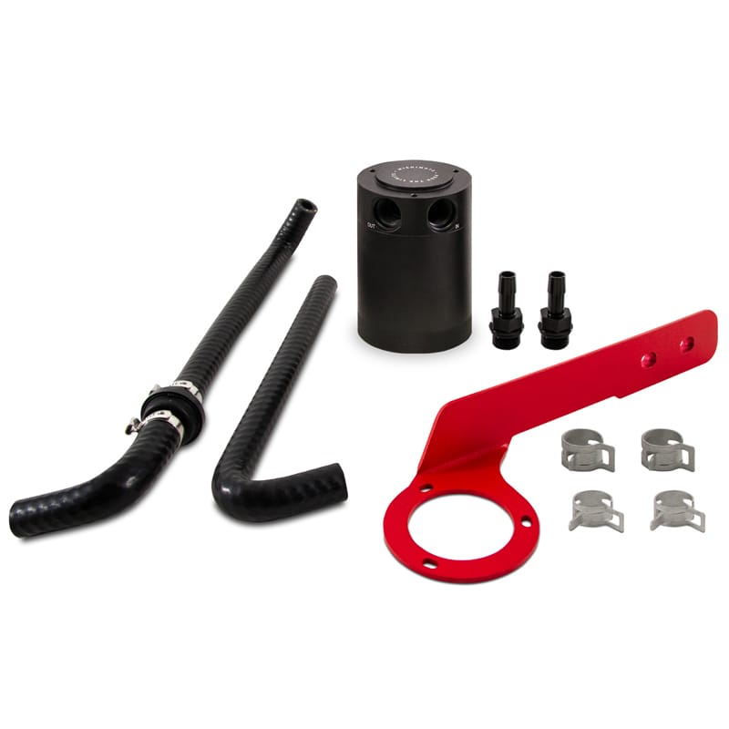 Mishimoto — Baffled Oil Catch Can, Red, PCV Side, fits Honda Accord 2.0T 2018-2022