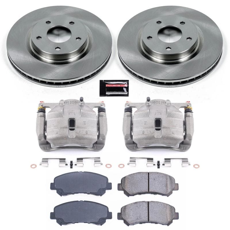 PowerStop — OE Stock Replacement Low-Dust Ceramic Brake Pad, Rotor and Caliper Kit