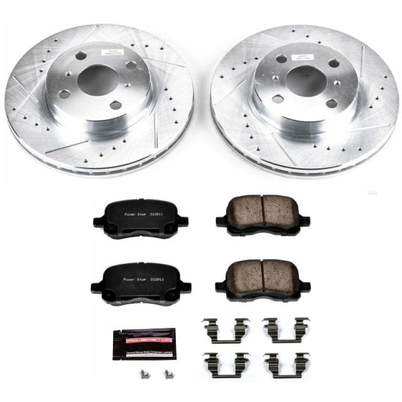 PowerStop — Z23 Daily Driver Carbon-Fiber Ceramic Brake Pad and Drilled & Slotted Rotor Kit