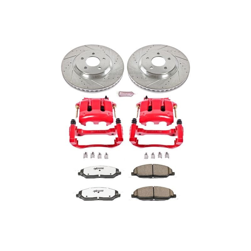 PowerStop — Z26 Street Performance Ceramic Brake Pad, Drilled Slotted Rotor, and Caliper Kit