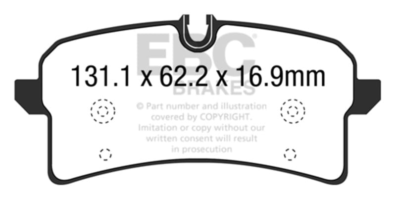 EBC — EBC 14+ Porsche Macan (Cast Iron Rotors only) 3.6 Twin Turbo Yellowstuff Rear Brake Pads
Disc Brake Pad