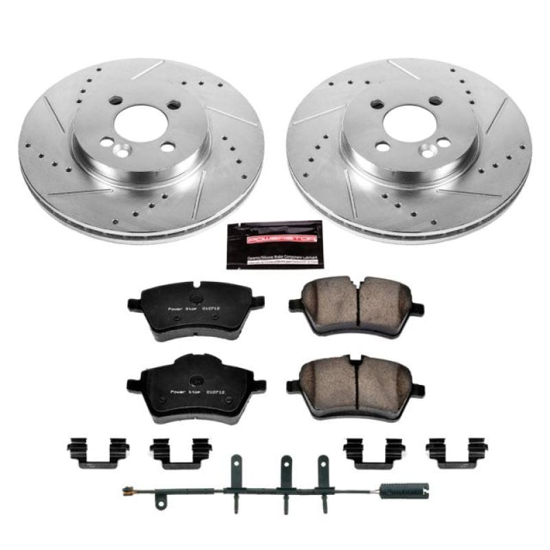 PowerStop — Z23 Daily Driver Carbon-Fiber Ceramic Brake Pad and Drilled & Slotted Rotor Kit