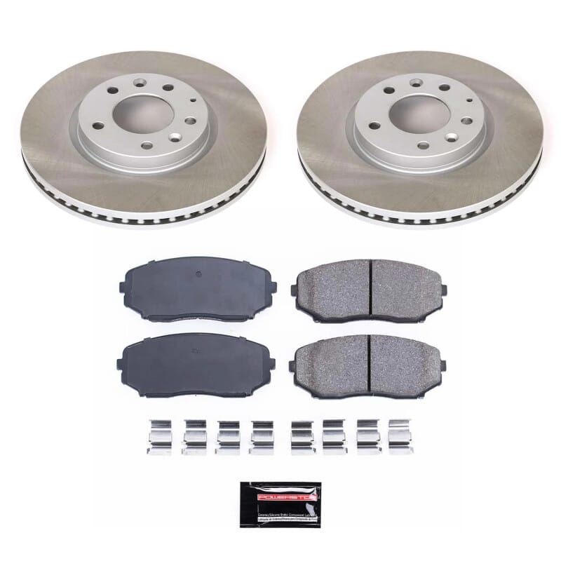 PowerStop — Semi-Coated Rotor and Low-Dust Ceramic Brake Pad Kit