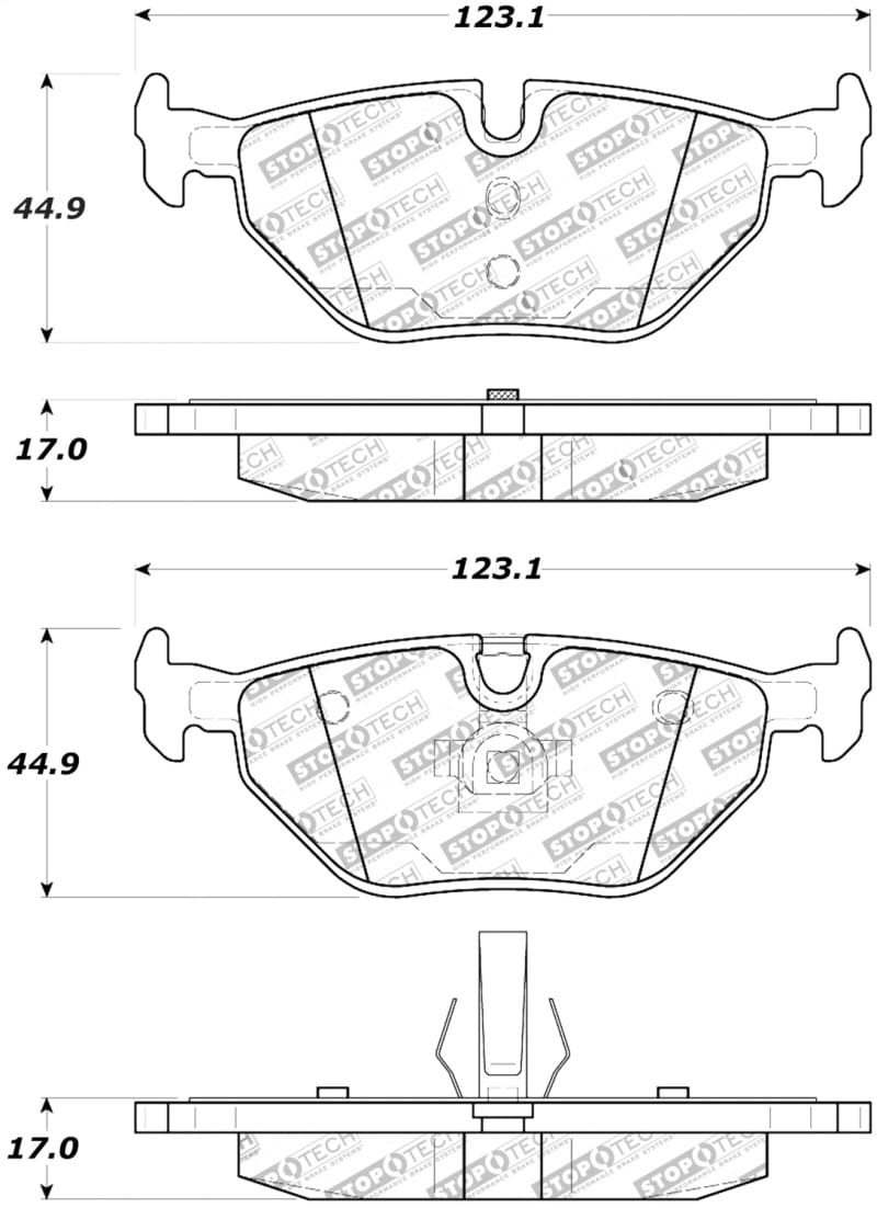 Stoptech — StopTech Street Brake Pads with Shims and Hardware