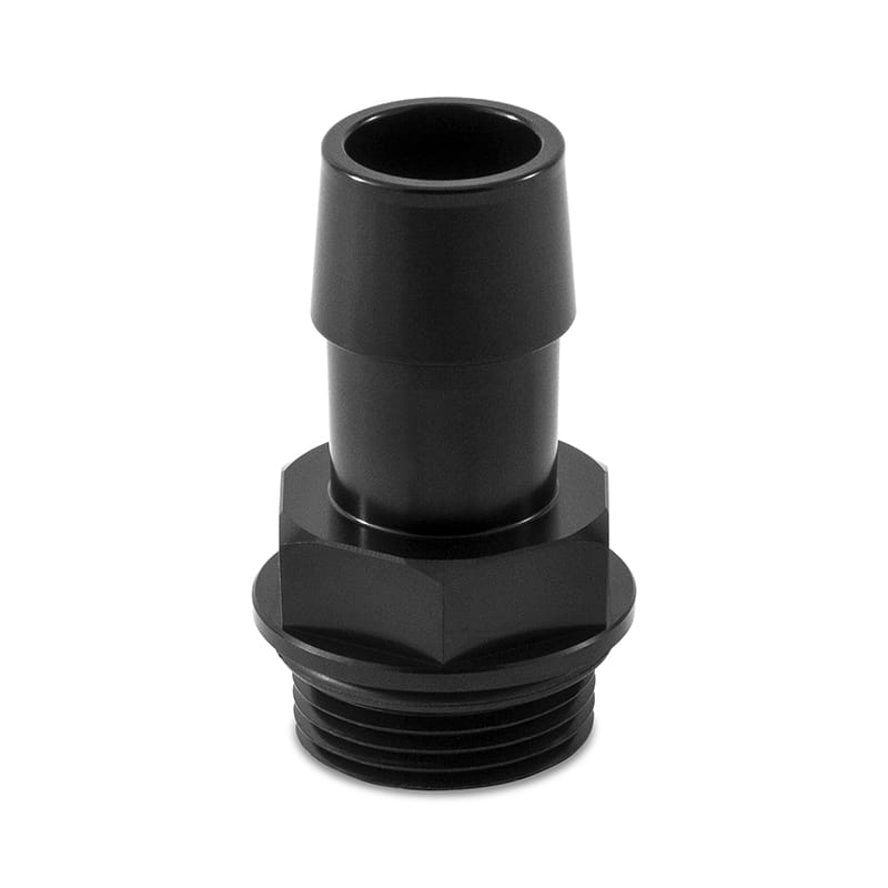 Mishimoto — Mishimoto M27 x 2.0 to 3/4in Hose Barb Aluminum Fitting - Black
M27x2.0 to 3/4 in Hose Barb Aluminum Fitting, Black