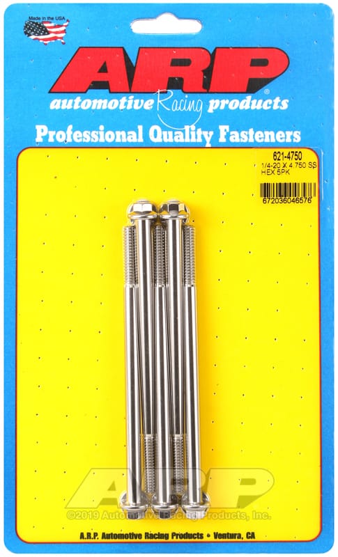 ARP — ARP 1/4-20 x 4.750 hex SS bolts