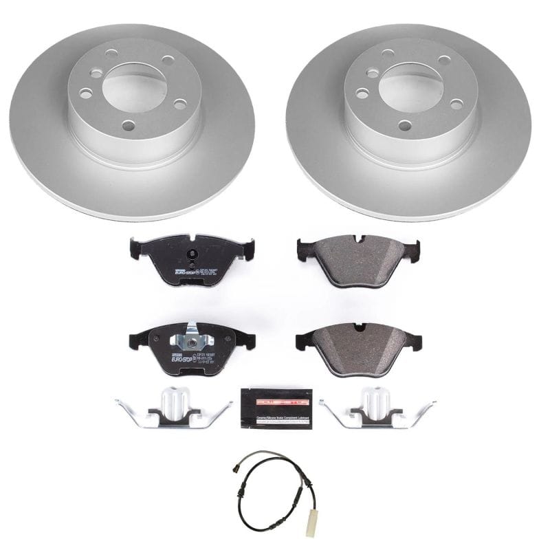 PowerStop — Genuine Geomet Coated Rotors, ECE-R90 Brake Pads + Hardware Kit