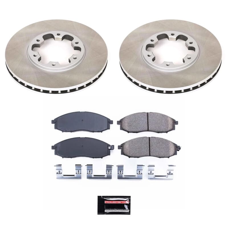 PowerStop — Semi-Coated Rotor and Low-Dust Ceramic Brake Pad Kit