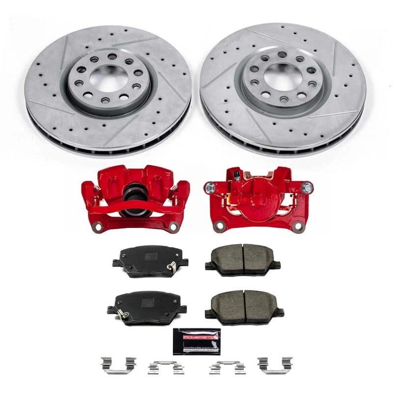 PowerStop — Z23 Daily Driver Carbon-Fiber Ceramic Pads Drilled & Slotted Rotor & Caliper Kit