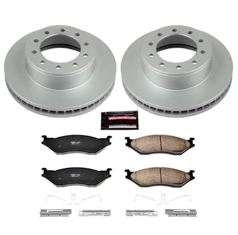 PowerStop — Genuine Geomet Coated Rotor and Low-Dust Ceramic Brake Pad Kit