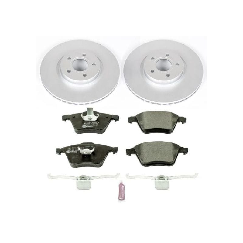 PowerStop — Genuine Geomet Coated Rotors, ECE-R90 Brake Pads + Hardware Kit