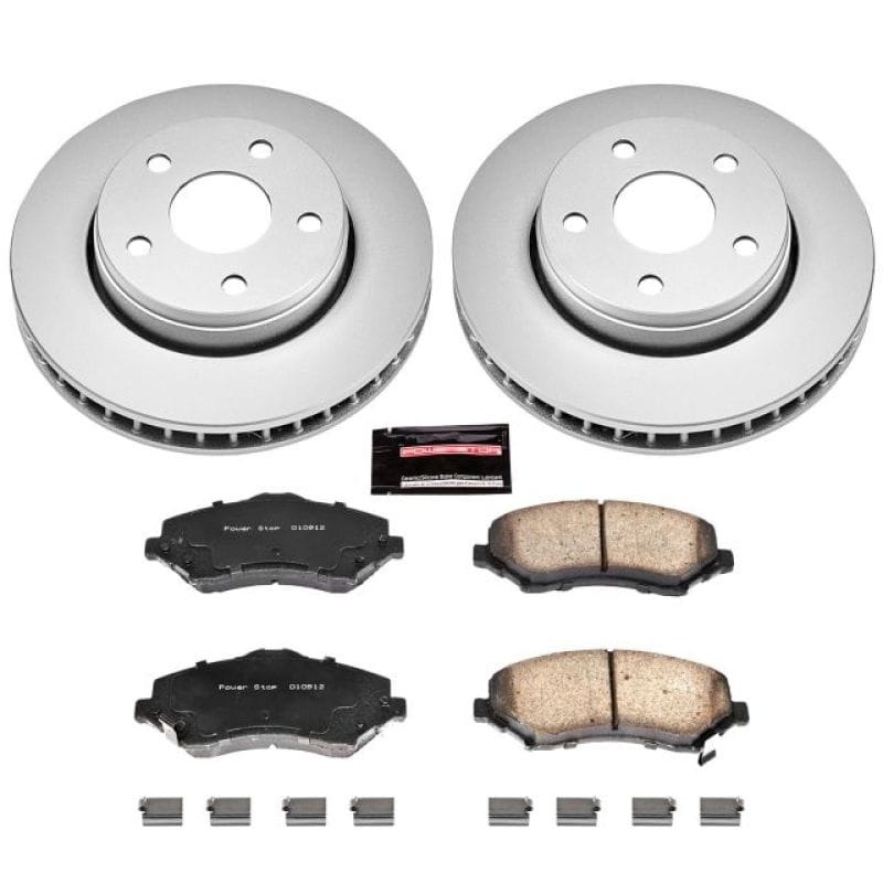 PowerStop — Genuine Geomet Coated Rotor and Low-Dust Ceramic Brake Pad Kit