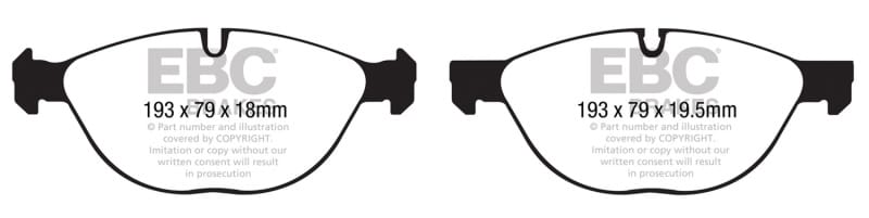 EBC — EBC 10-14 BMW X5 4.4 Twin Turbo (50) Redstuff Front Brake Pads
Disc Brake Pad