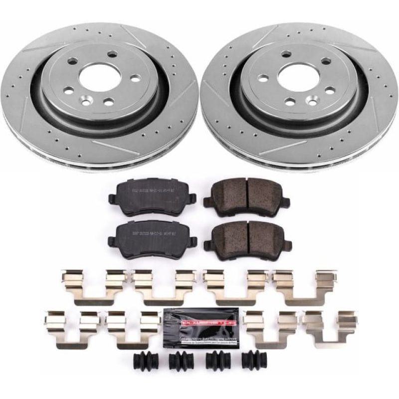 PowerStop — Z23 Daily Driver Carbon-Fiber Ceramic Brake Pad and Drilled & Slotted Rotor Kit