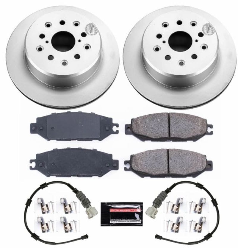PowerStop — Genuine Geomet Coated Rotor and Low-Dust Ceramic Brake Pad Kit