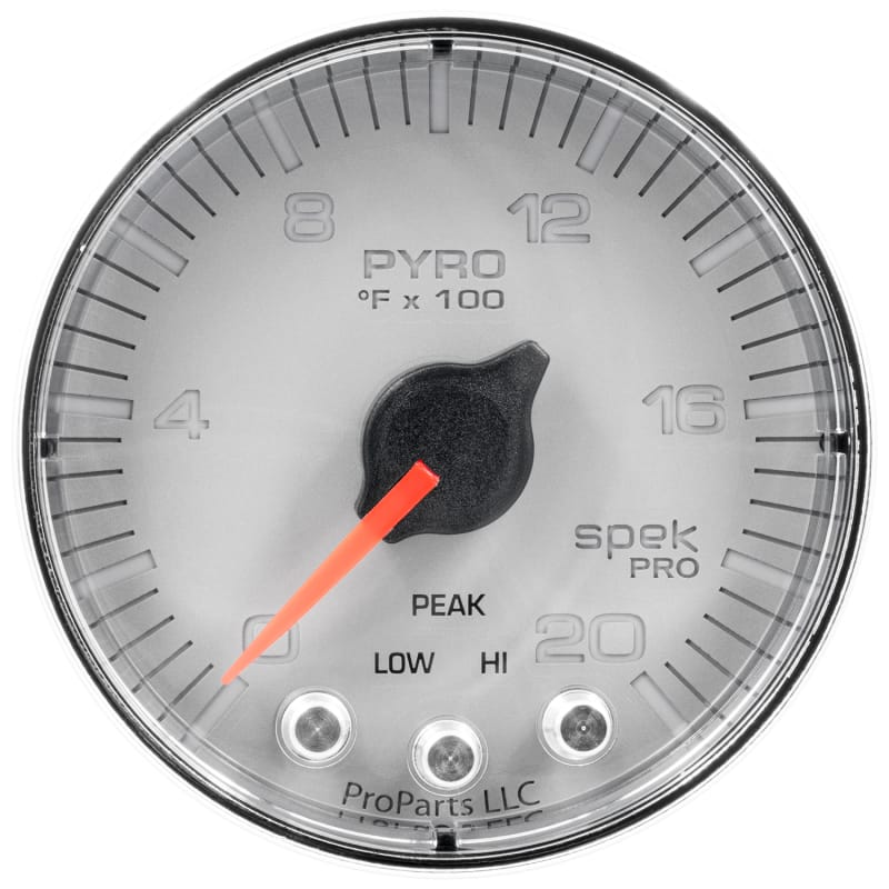 AutoMeter — GAUGE, PYRO. (EGT), 2 1/16", 2000?F, STEPPER MOTOR W/PEAK & WRN, SLVR/CHRM, SPEK