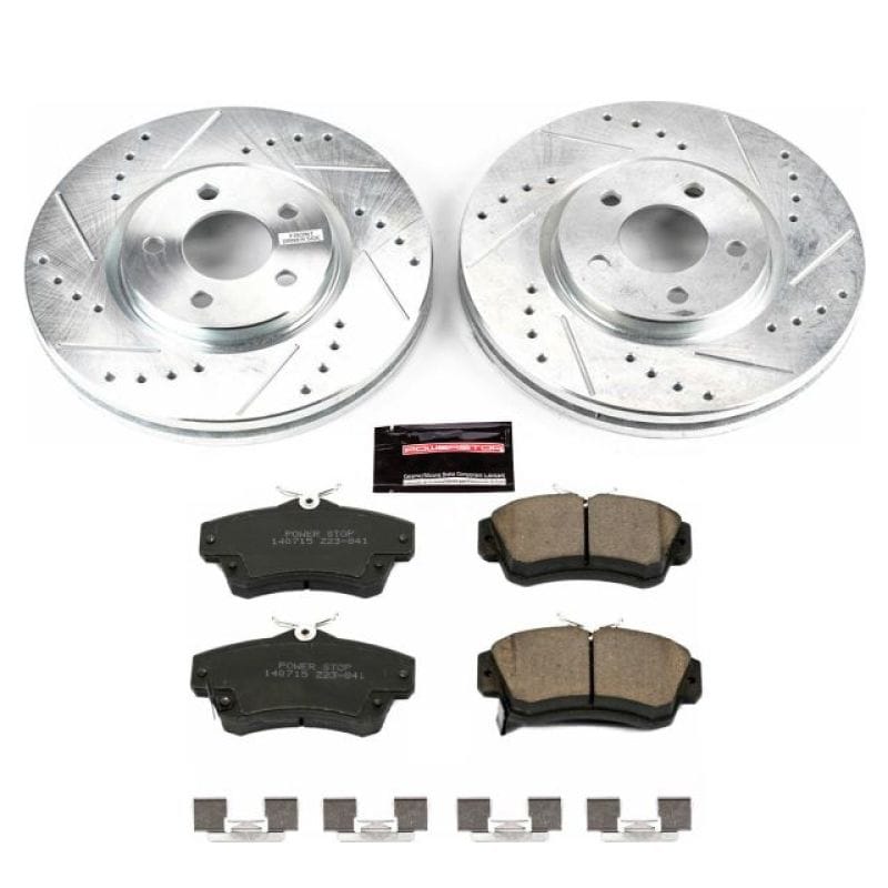PowerStop — Z23 Daily Driver Carbon-Fiber Ceramic Brake Pad and Drilled & Slotted Rotor Kit