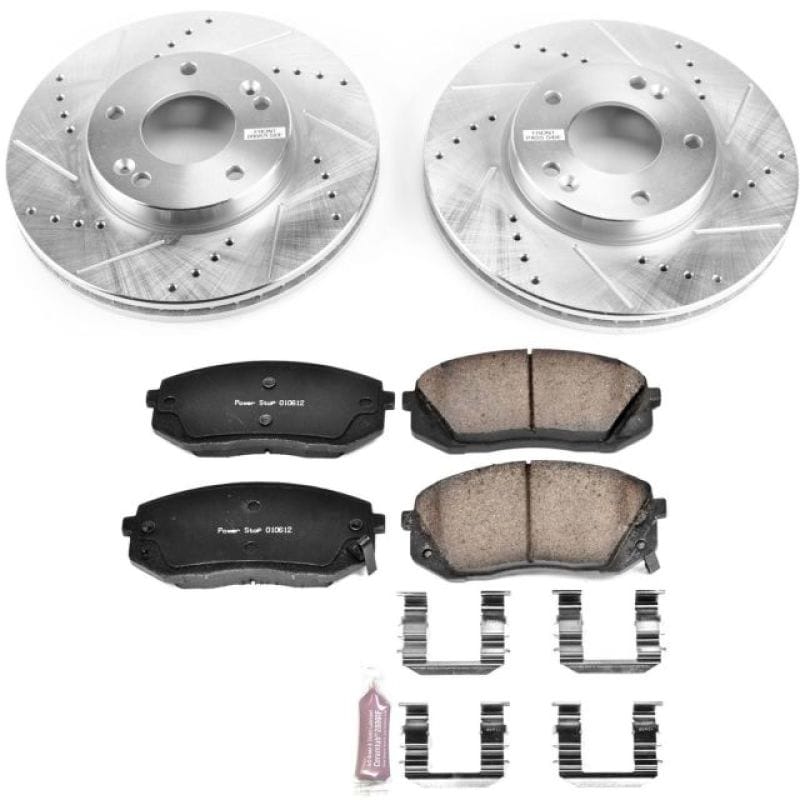PowerStop — Z23 Daily Driver Carbon-Fiber Ceramic Brake Pad and Drilled & Slotted Rotor Kit