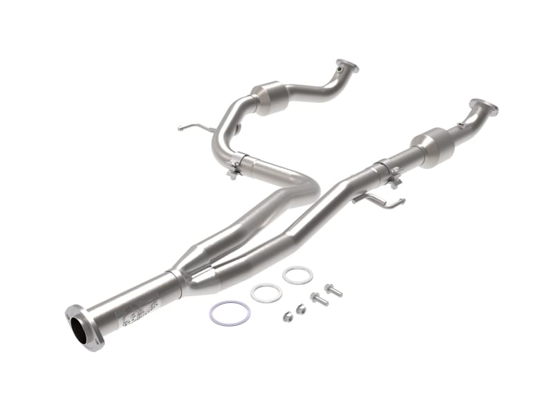 aFe — Twisted Steel Y-Pipe 2-1/2 IN 409 Stainless Steel w/ Cat