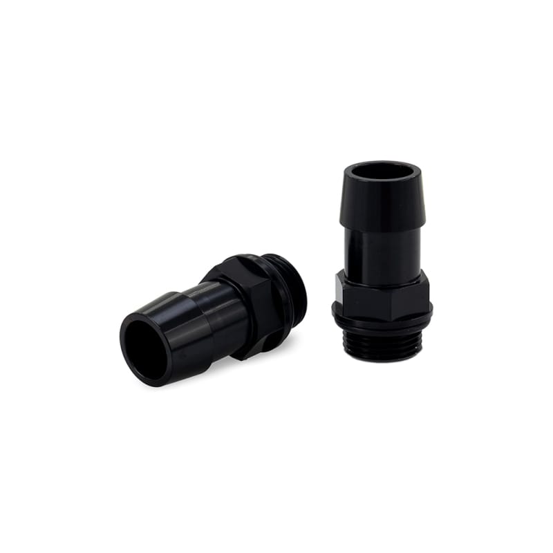 Mishimoto — M20x1.5 3/4 in, Hose Barb Aluminum Fittings, Black, Pack of 2