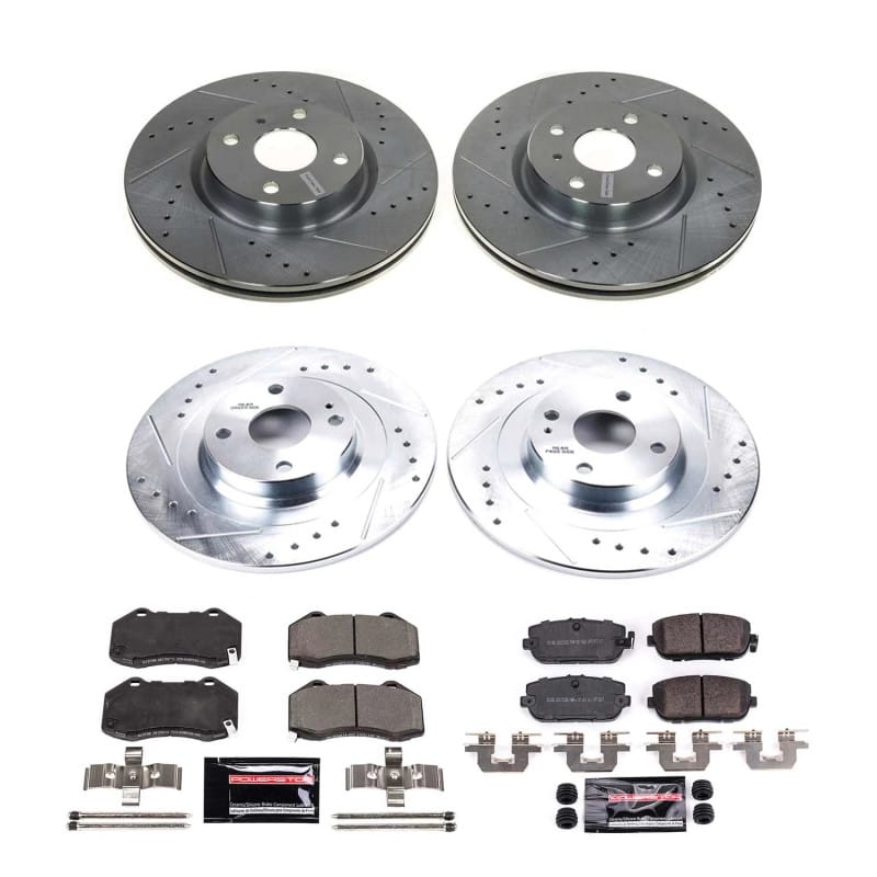 PowerStop — Z23 Daily Driver Carbon-Fiber Ceramic Brake Pad and Drilled & Slotted Rotor Kit