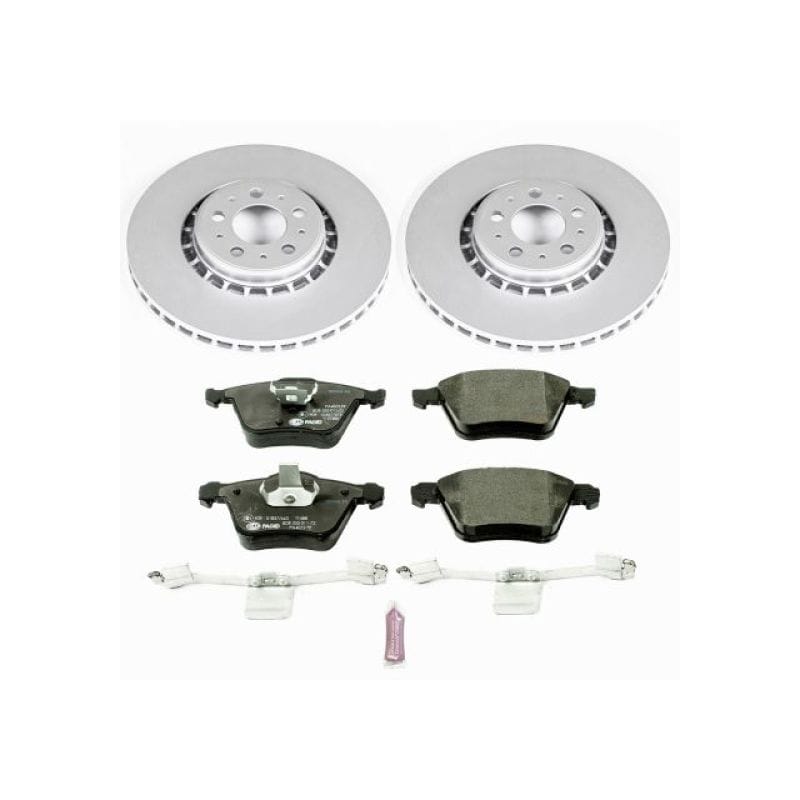 PowerStop — Genuine Geomet Coated Rotors, ECE-R90 Brake Pads + Hardware Kit
