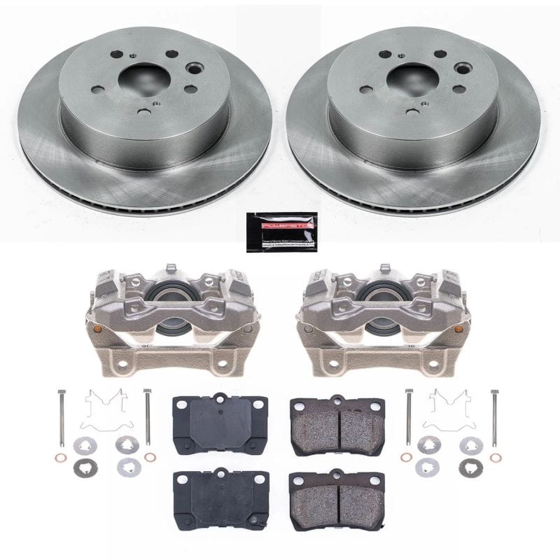PowerStop — OE Stock Replacement Low-Dust Ceramic Brake Pad, Rotor and Caliper Kit