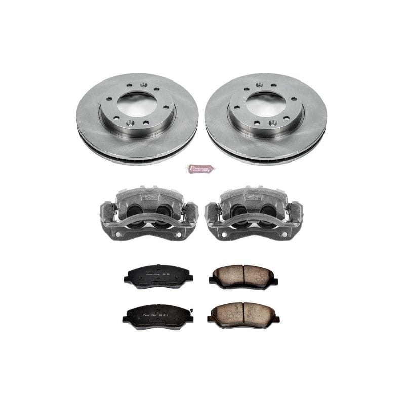 PowerStop — OE Stock Replacement Low-Dust Ceramic Brake Pad, Rotor and Caliper Kit