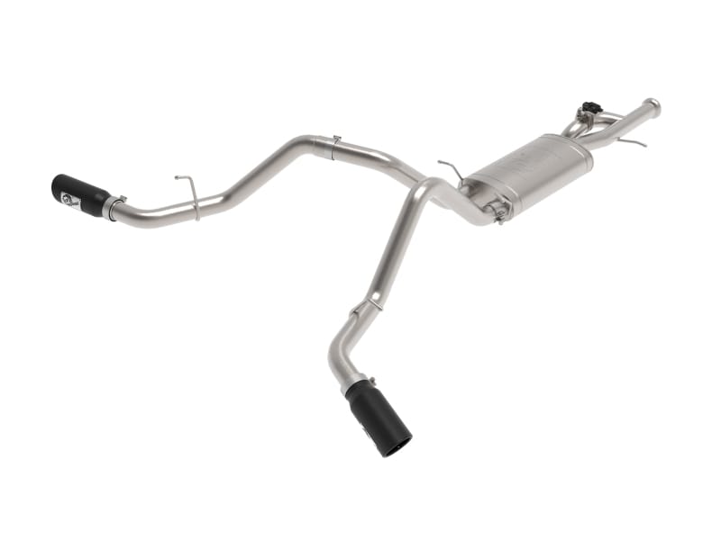 aFe — Gemini XV 3 IN 304 Stainless Steel Cat-Back Exhaust System w/ Cut-Out Black