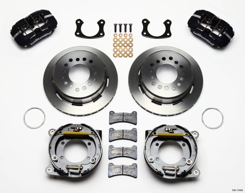 Wilwood — KIT,REAR,DISC/DRUM,BIG FORD,NEW STYLE 2.50 OFF,FRONT MT,1PC 11.00,BLACK PWD CT