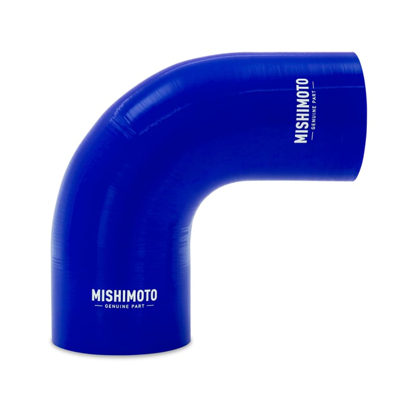 Mishimoto — Mishimoto 90-Degree Silicone Transition Coupler, 3.00-in to 4.00-in, Blue