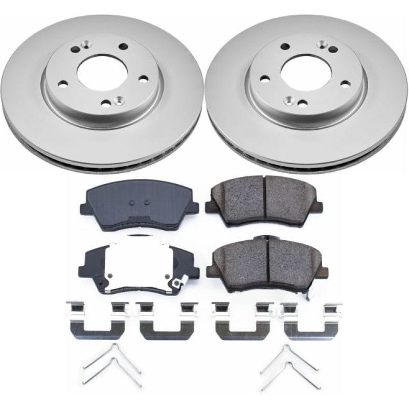PowerStop — Genuine Geomet Coated Rotor and Low-Dust Ceramic Brake Pad Kit