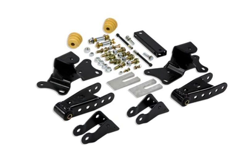 Belltech — 4" Drop Leaf Spring Shackle & Hanger Kit (Front Hanger/Rear Shackle)
SHACKLE & HANGER KIT | 4 INCH DROP - 6905