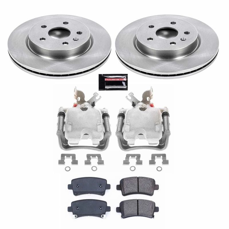 PowerStop — OE Stock Replacement Low-Dust Ceramic Brake Pad, Rotor and Caliper Kit