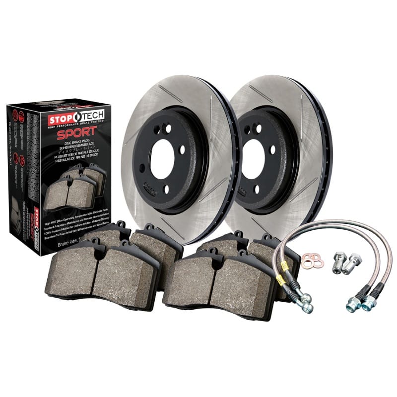 Stoptech — StopTech Sport Axle Pack; Slotted Rotor; Rear Brake Kit with Brake lines