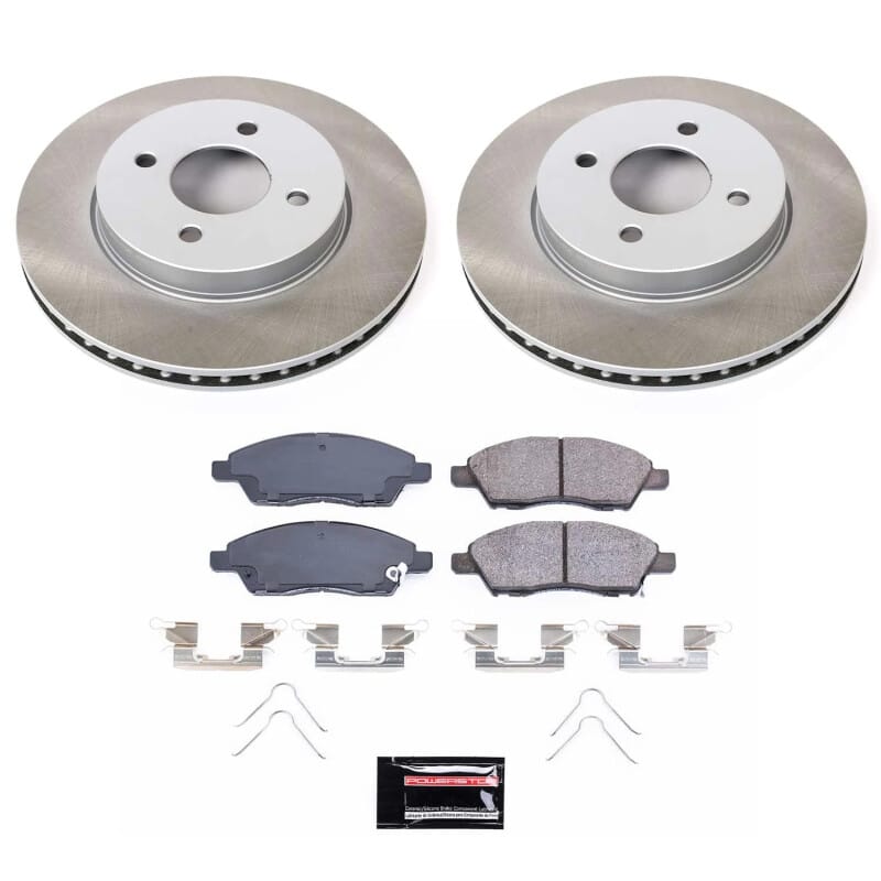 PowerStop — Semi-Coated Rotor and Low-Dust Ceramic Brake Pad Kit