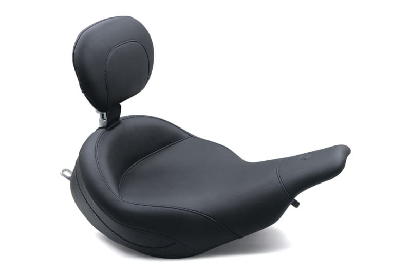 Mustang Motorcycle — Mustang 97-07 Harley Electra Glide, Rd Glide Super Touring Solo Seat w/Driver Backrest - Black