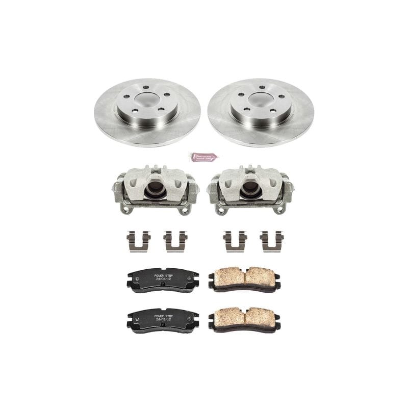PowerStop — OE Stock Replacement Low-Dust Ceramic Brake Pad, Rotor and Caliper Kit